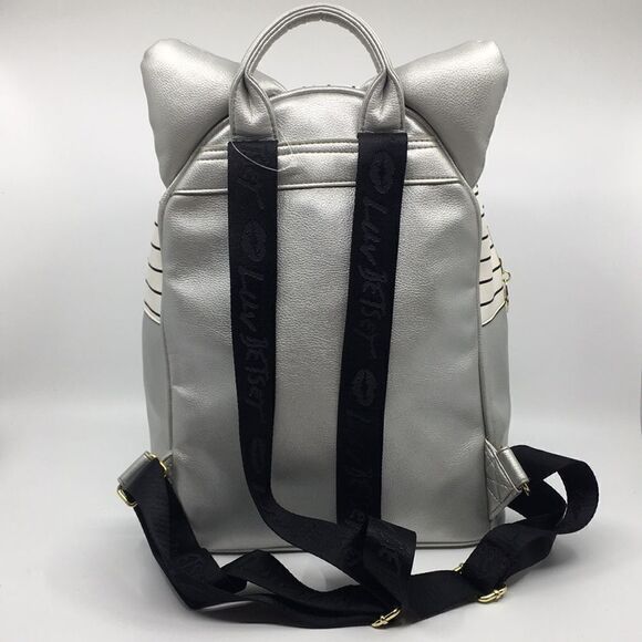 Luv Betsey By Betsey Johnson Silver and Pink Kitty Cat Face Backpack main image 9